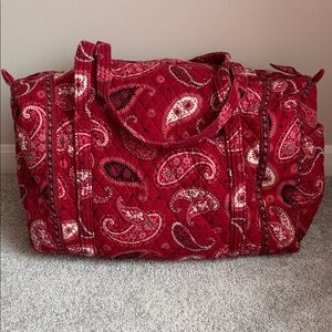 Vera Bradley Mesa Red Paisley Large Duffle Bag